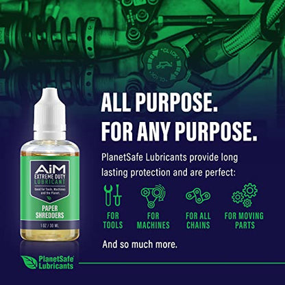 AiM Paper Shredder Oil/Lubricant - 1 oz - Reduces Friction & Noise, Keeps Blades Sharp, Water-Repellent - Ideal for Paper Shredders, Shredding, No Sheets - Made in the USA - size: 1 oz Shredder Oil