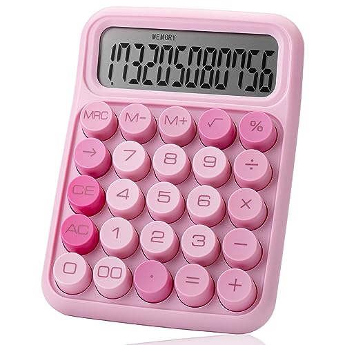Mr. Pen- Mechanical Switch Calculator, 12 Digit Large LCD Display, Pink | With Big Buttons, Mechanical Switch Calculator for Home, School, Office - color: Pink