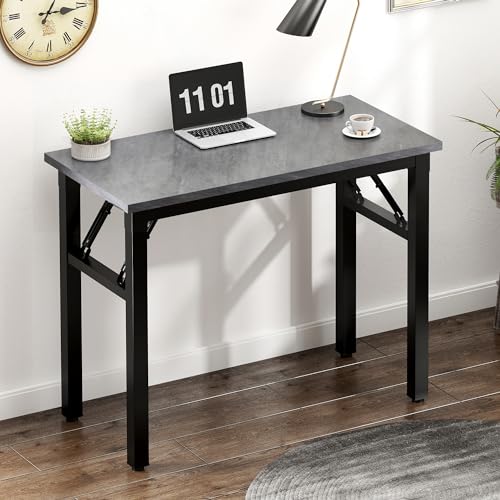 Need Small Folding Computer Desk, 31.5 Inch Writing Table, Grey - color: Grey, size: 31.5 inches