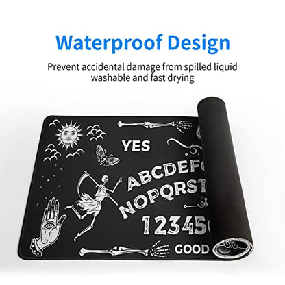 Mysterious Spirit Goth Gaming Mouse Pad 31.5x11.8 Inch Large Desk Mat Black Extended Pads Big Mousepad Non-Slip Rubber Base Keyboard Mat with Stitched Edges for Gaming Laptop Computer PC Desktop - color: Mysterious Spirit Goth