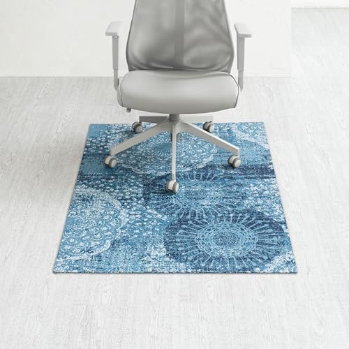 Anji Mountain Rug'd Office Chair Mat for Carpet & Hardwood Floor - Jacquard Woven, Anti-Slip Backing, Low Pile, Floor Protector Desk Chair Mat, Office Rugs for Rolling Chairs (Maldives - 36" x 48") - color: Maldives, size: 36" x 48"