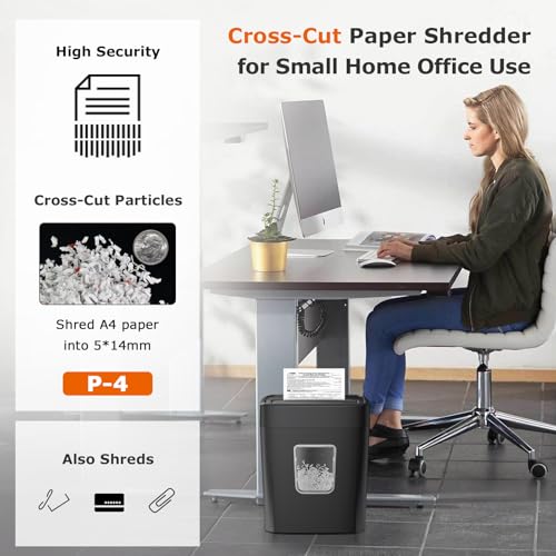 Bonsaii 8-Sheet Crosscut Paper Shredder & 12 Pack Lubricant Sheets