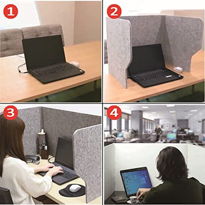 Desk Privacy Panel, Freestanding Office with 4 Brackets, Dividers Reduces, Desktop Ideal - size: 80cm/31in