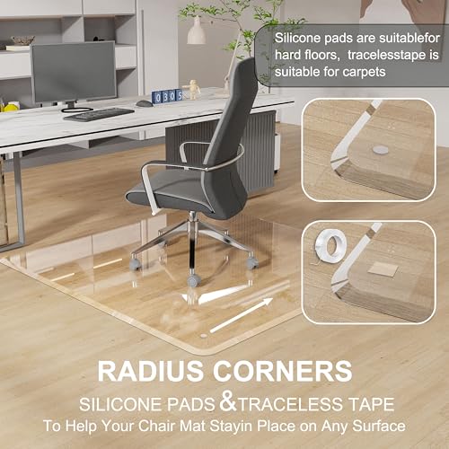 MESAILUP Beveled Edge Office Chair Mat for Carpet or Hardwood Floor-42”x42” - size: Beveled Edge-42"x42"