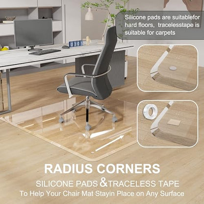 MESAILUP Beveled Edge Office Chair Mat for Carpet or Hardwood Floor-42”x42” - size: Beveled Edge-42"x42"