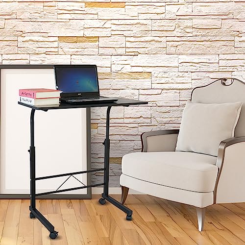 Karl home Side Table Mobile Standing Desk, 23.62" L x 15.75" W, Black - size: 23.6"