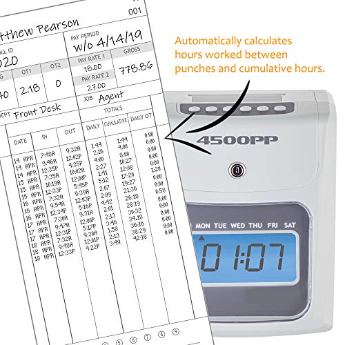 Nile Products - 4500PP Electronic Calculating Time Clock [4500PPK1] - style: Small Business Bundle