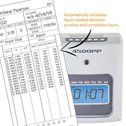 Nile Products - 4500PP Electronic Calculating Time Clock - style: Small Business Punch Pack