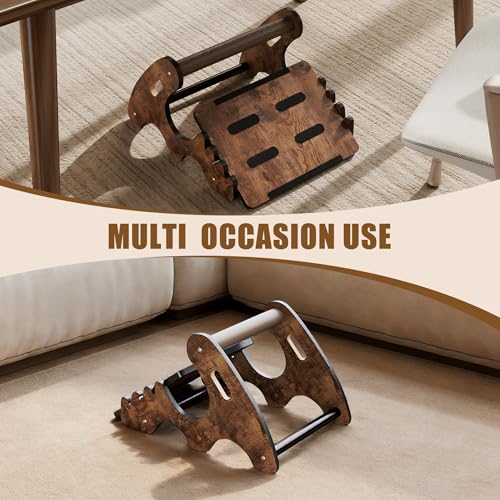 Upgraded Foot Rest Under Desk- Wooden Ergonomic Adjustable Rocking Foot Stool Under Desk with Soft Crossbar, 3 Height & Angle Settings, Non-Slip Surface for Improved Posture,Home & Office