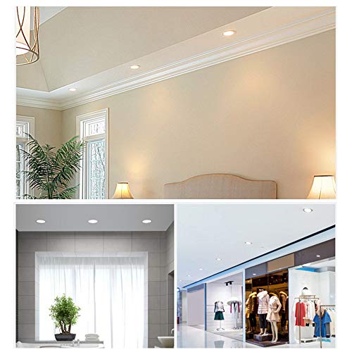 Dimmable 6W 4 inch Ultra-Thin Round LED Panel Light Ceiling, 400lm, 40W Incandescent Equivalent, 3000K Warm White, LED Recessed Lighting for Home, Office, Commercial Lighting - color: Warm White(3000K), size: 6W