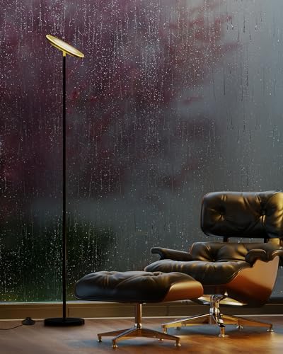 JOOFO LED Torchiere Floor Lamp with Remote, Stepless Dimmable Standing Lamp