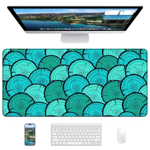 Mouse Pad 31.5x15.7in Large Desk Mat Non-Slip for Office - color: Annual Rings, size: 31.5" x 15.7"