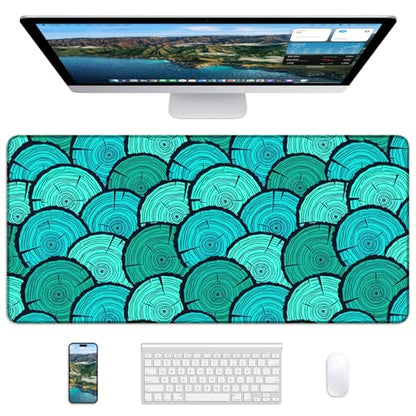 Mouse Pad 31.5x15.7in Large Desk Mat Non-Slip for Office - color: Annual Rings, size: 31.5" x 15.7"