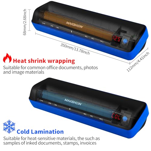 9 Inch A4 Thermal Laminator 10-in-1 Laminating Machine 3-6 mil (9" mk168) | 30S Warm-up 500mm/min Full set of accessories - size: 9" mk168