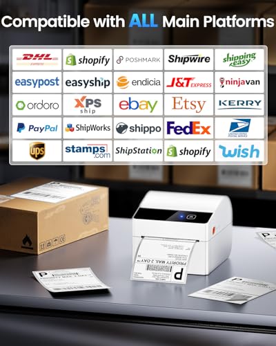 ASprink Bluetooth Thermal Label Printer with 750 Pcs Labels - color: White