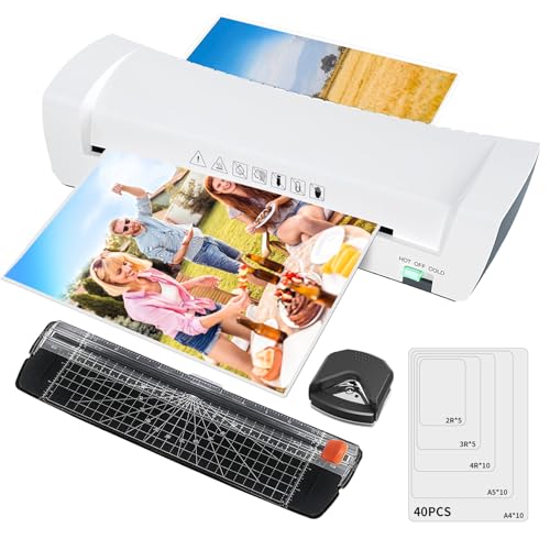 9-Inch(A4) 4-in-1 Thermal Laminator – 2-Min Fast Warm-Up, Hot & Cold Lamination, Never Jam Technology, Includes Cutter, Corner Rounder & 40 Pouches, Ideal for Home, Office & School