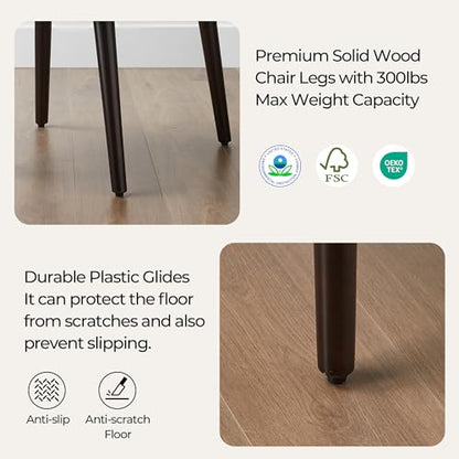 CHITA Mid-Century Modern Dining Chair, Upholstered Fabric Accent Chair for Dining Room, Set of 6, Beige - color: Beige, 6pcs