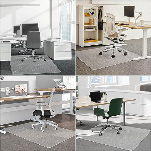 Office Chair Mat for Carpet, 46” x 60” Computer Chair Mat for Carpeted Floors, Smooth Glide Under Desk Carpeted Floor Protector, Carpet Mat for Home Office (Rectangle) - color: Flat-pile Carpets, size: 46'' x 60'' Rectangle
