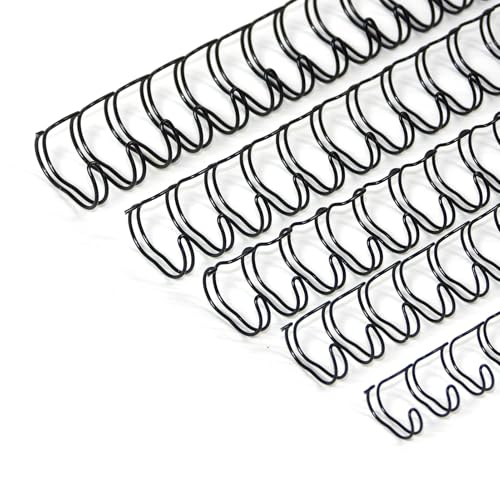 Rayson Wire Binding Spines, 2:1 Pitch, 21-Loop Black, Mixed Sizes, 100 Pack | Includes 3/8", 7/16", 1/2", 9/16" and 5/8" sizes; black 2:1 pitch wires for compatible wire binders. - size: Multi-Size 3/8", 7/16", 1/2", 9/16", 5/8"