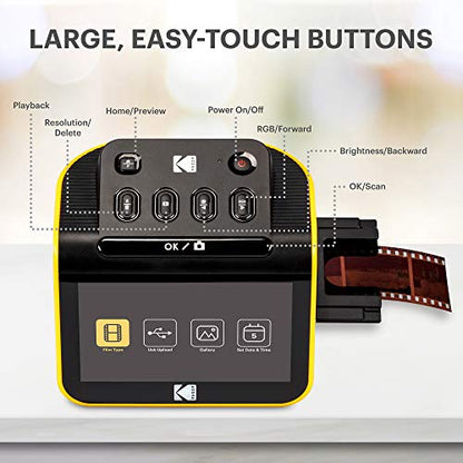 KODAK Slide N Scan Film & Slide Scanner, 22MP, 5" LCD Screen, 135/110/126mm | Converts color and B&W negatives to JPEG digital photos; saves to SD or SDHC card (not included); connects to PC, Mac, or TV