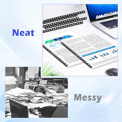 TOTiyea 10 Pack 1-1/2" 19 Ring Plastic Binding Combs,320-Sheet Letter Size | Binding combs,combind spines,Black,8.5"x11",For educators custom teaching References,classroom organization,work supplies - size: 1-1/2", style: 10 Pack