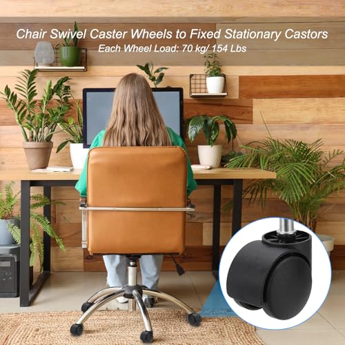 PATIKIL 3 Inch Office Chair Wheel Replacement, 5 Pack Desk Chair Wheels with 7/16" x 7/8" Quite Rolling Caster Wheels 154 Lbs Per Wheel for Wood Floors Carpet, White - color: White