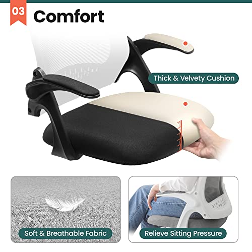 NEO CHAIR Office Desk Chair, Ergonomic Mesh with Flip-Up Armrests, Black - color: Black