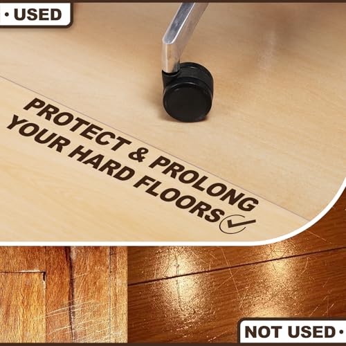 Upgraded 2mm Thick Clear Office Chair Mat, 59"x75" Vinyl Floor Mat - color: Clear, size: 60"x75"