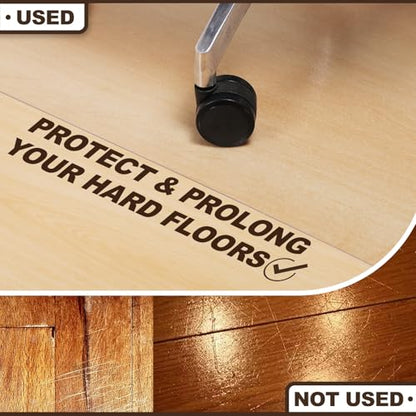 Upgraded 2mm Thick Clear Office Chair Mat, 59"x75" Vinyl Floor Mat - color: Clear, size: 60"x75"