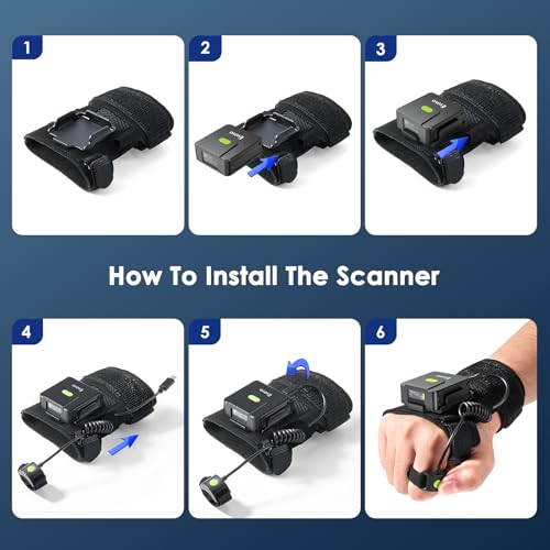 Eyoyo Portable Finger Ring Bluetooth Wearable Glove 1D 2D Barcode Scanner
