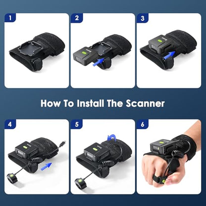Eyoyo Portable Finger Ring Bluetooth Wearable Glove 1D 2D Barcode Scanner