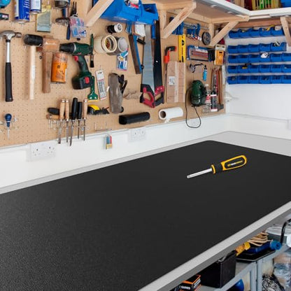 Black Plastic Table Cover Protector, 42" x 60" PVC Desk Pad Mat - color: Black, size: 42" x 60"