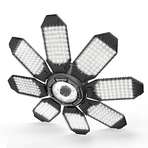 Garage Lighting - Ultra Brighter 20,000LM Garage Daylight 6500K | E26/E27 Screw in Garage Bulbs w/ 8 Deformable Panels Compatible for Workshop Basement Attic Utility Laundry Storage - 1Pack - size: 200W - 1Pack