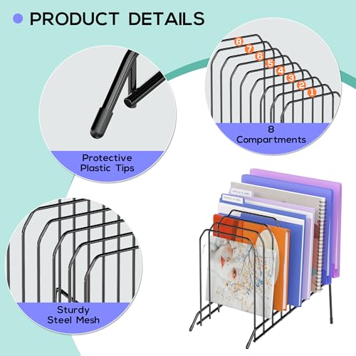 Gawerk Incline Desk Magazine Folder Holder File Organizer with 8-Section - style: 1 Pack