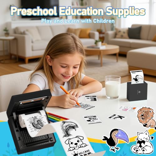 Phomemo Sticker Printer, Inkless Mini Thermal Sticker Printer Machine | Mini Sticker Printer, Mini Printer Sticker Maker, Mini Impresora Portátil, Sticker Printer Maker, Label Maker for Gifts - color: Black