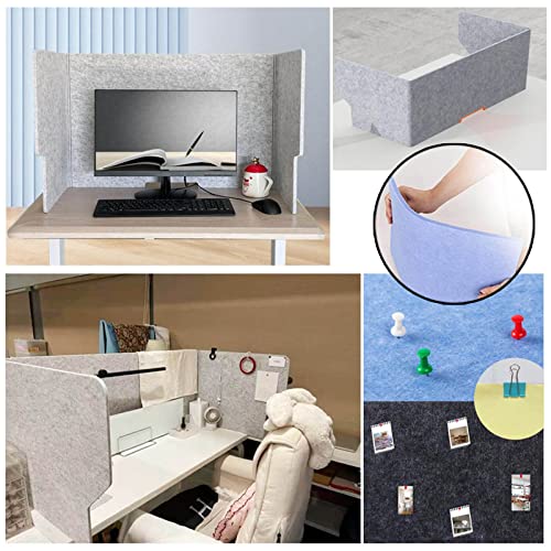 Desk Privacy Panel, Freestanding Office with 4 Brackets, Dividers Reduces, Desktop Ideal - size: 100cm/39in