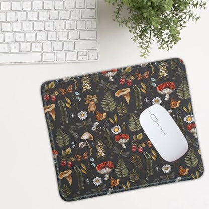 Mouse Pad for Desk with Stitched Edge, Premium Cute Washable Mouse Pads. Computer Mousepad with Non-Slip Rubber Base, Mousepads for Laptop, 9.25x7.75x0.12 inch (Mushroom Mirage) - color: Mushroom Mirage