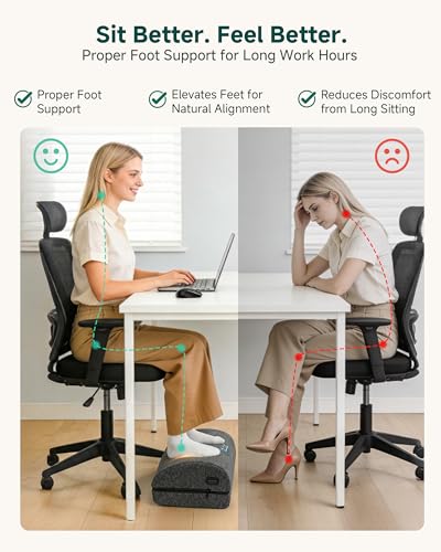Snailax Heated Foot Rest for Under Desk at Work, Foot Stool with Vibration Massage, 3 Heat Levels, Ergonomic Memory Foam Feet Warmer Heater - color: B.black
