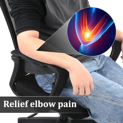 SEWACC 1 Pair Office Chair Armrest Pads, Elastic Arm Rest Covers for Desk Chair, 17.71 x 3.93 Inch - color: Black