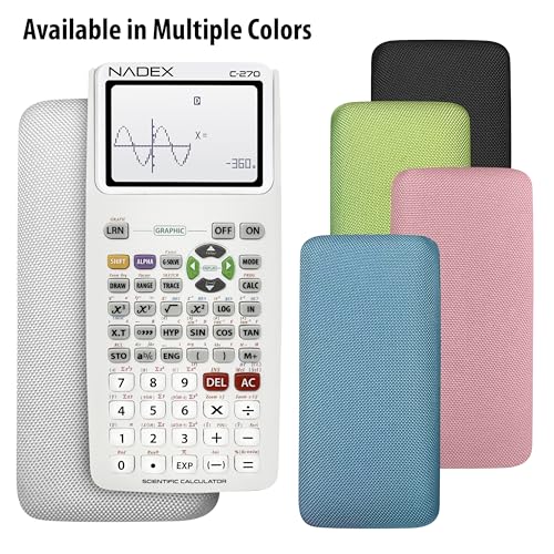 Scientific Calculator with Graphing, Includes Carrying Case, for College and High School Students, Calculus, Algebra, Geometry, Trigonometry, Statistics, Physics, Chemistry, White - color: White
