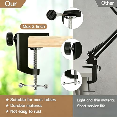 10X Magnifying Glass with Light and Clamp, Magnifier with Light Hands Free3 Color Modes Stepless Dimmable, 72 LEDs Real Glass Lens Magnifying Lamp for Close Work, Repair, Reading, Craft - color: Black