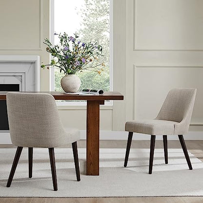 CHITA Mid-Century Modern Dining Chair, Upholstered Fabric Accent Chair for Dining Room, Set of 4,Beige - color: Fabric Beige, 4pcs