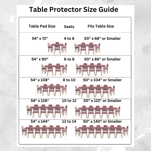 Quality Table Pad Protector, Superior Protection from Spills, Scratches & Heat - Reusable Vinyl Table Cloth with Cushion Flannel Backing (72" L x 54" W) - size: 70" x 52" (Rectangular)