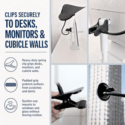 Livvie Desk Shade – Clip-On Cubicle Shade Block Overhead Lights and Glare