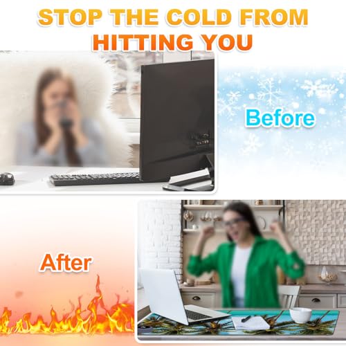 Heated Desk Pad 23.6" x 14.2" 3 Large Heated Mouse Pad with Heat Levels (40°C/45°C/50°C) & 3H Auto Shut-Off Desk Mat Fast Heating PU Leather Warmer Mousepad for Home Office - Beach Tree - color: Beach Tree, size: 23.6 x 14.2 inch