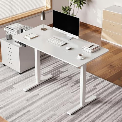 MSZ Electric Standing Desk 48x24 Inch with Memory Presets, Adjustable Height Sit to Stand Computer Desk for Home Office & Gaming (White) - color: 2-white