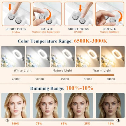 2200 Lumens 12X 30X Esthetician Magnifying Lamp, 3-Axis Magnifier - color: White, size: 12X 30X
