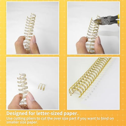Rayson Wire Binding Spines, 3/4" 3:1 Pitch, 32-Loop, Multicolor, 50 Pack | Includes black, gold, blue, white and silver; select 3/4" size for thick documents and compatible 3:1 pitch binders. - size: 3/4"