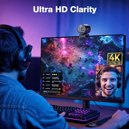 EMEET S600 4K Webcam with Tripod for Streaming, Sony 1/2.55'' Sensor - style: S600 Sony Sensor with Tripod
