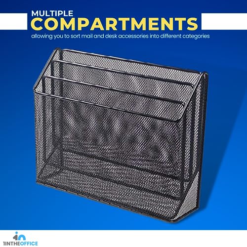 1InTheOffice 3 Tiers File Folder Organizer, Desk Sorter, Black Mesh